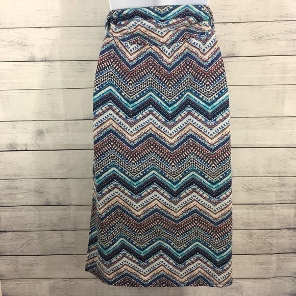 Joey B Chevron Fold-Down Waist Maxi Skirt - Picture 1 of 4